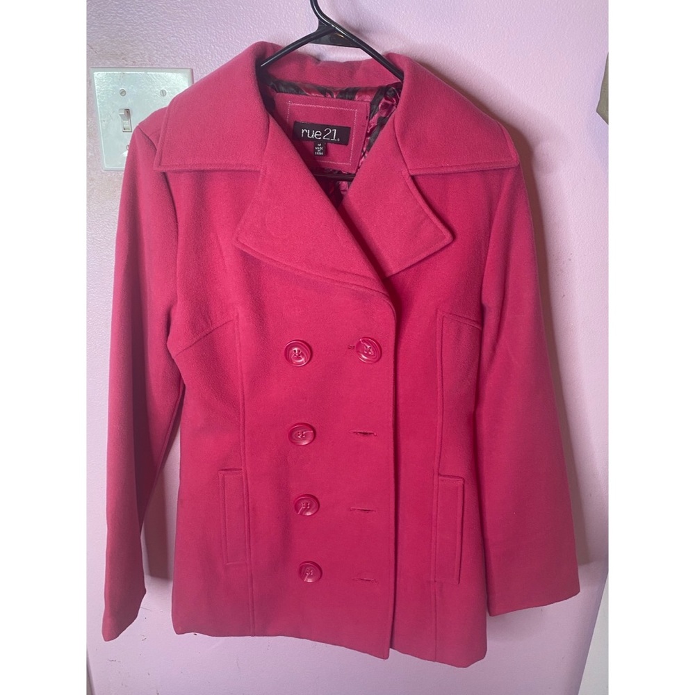 Dark Pink Pea Coat